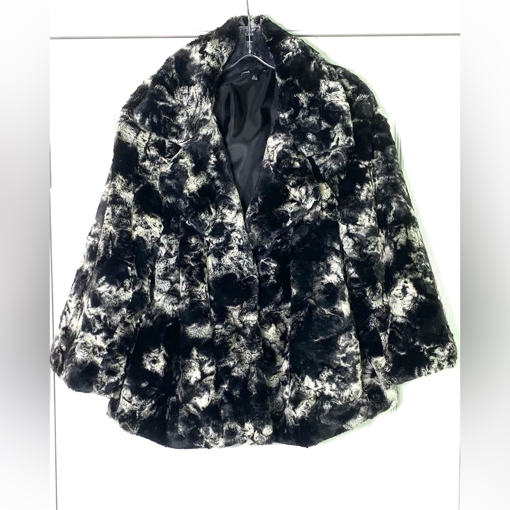Chaus Teddy Faux Vegan Fur 3/4 Sleeve Puffer Coat Fall/Winter Jacket 14 16